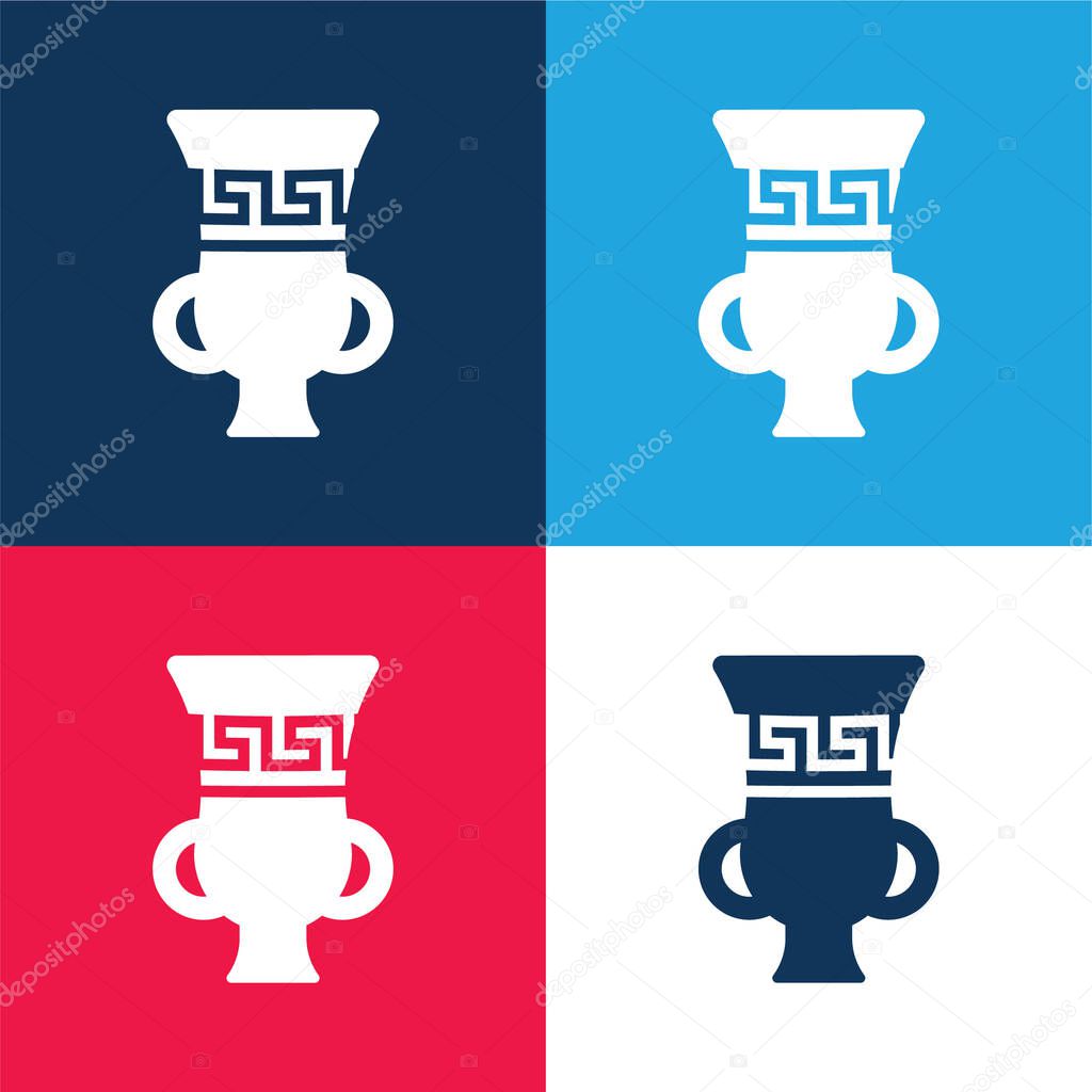 Amphora blue and red four color minimal icon set