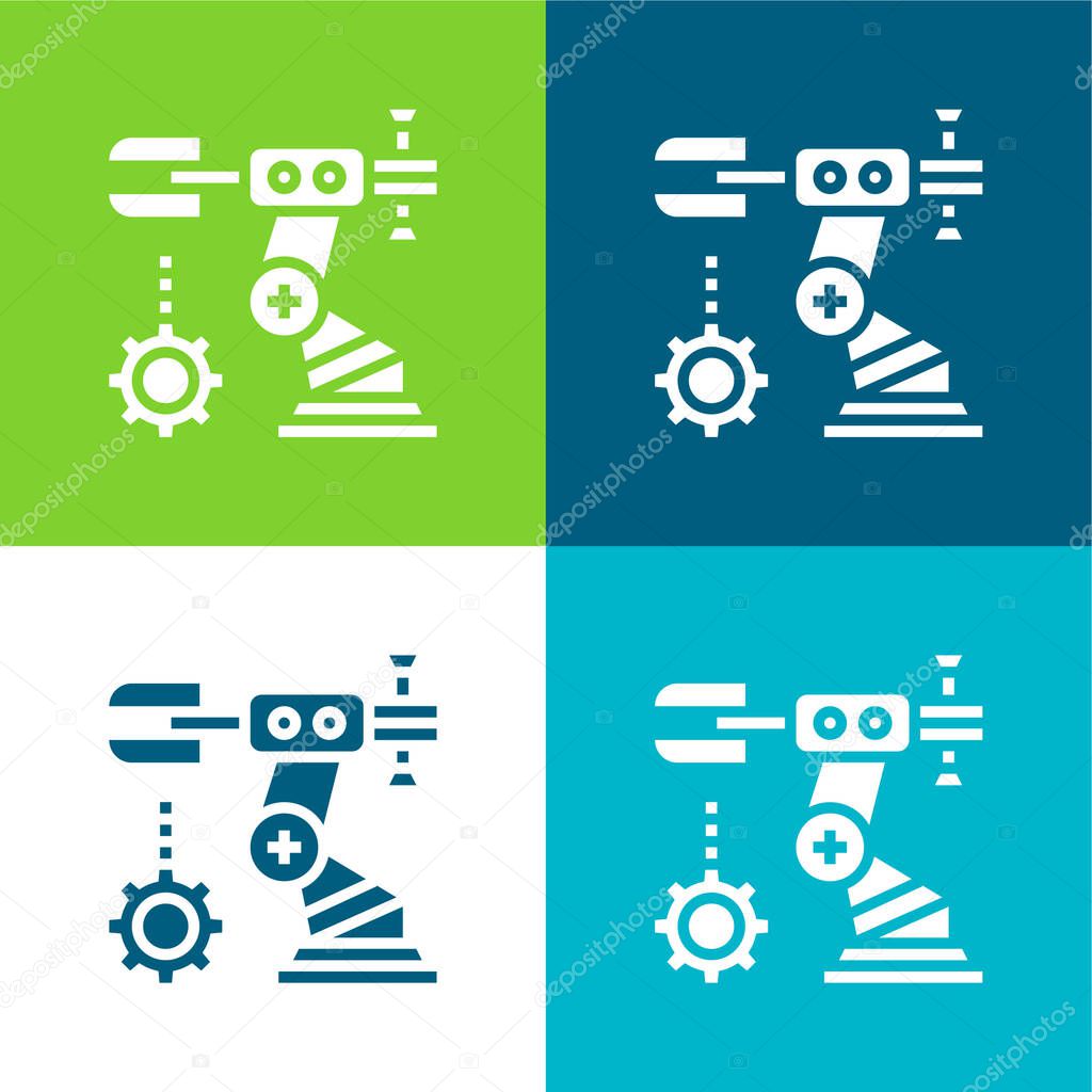 Assembly Flat four color minimal icon set