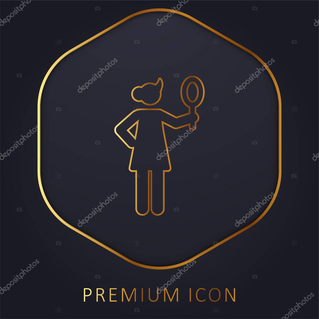 Beauty golden line premium logo or icon