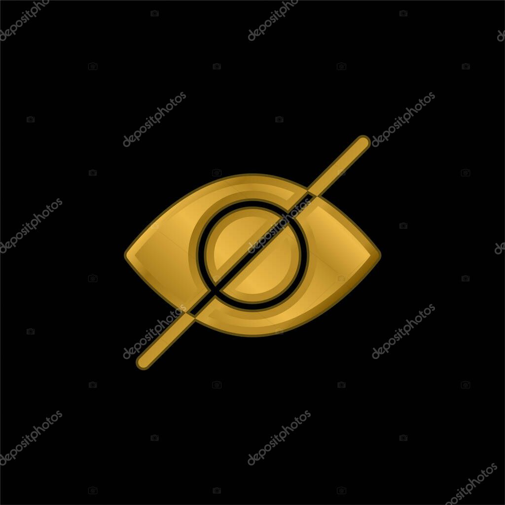 Blind gold plated metalic icon or logo vector