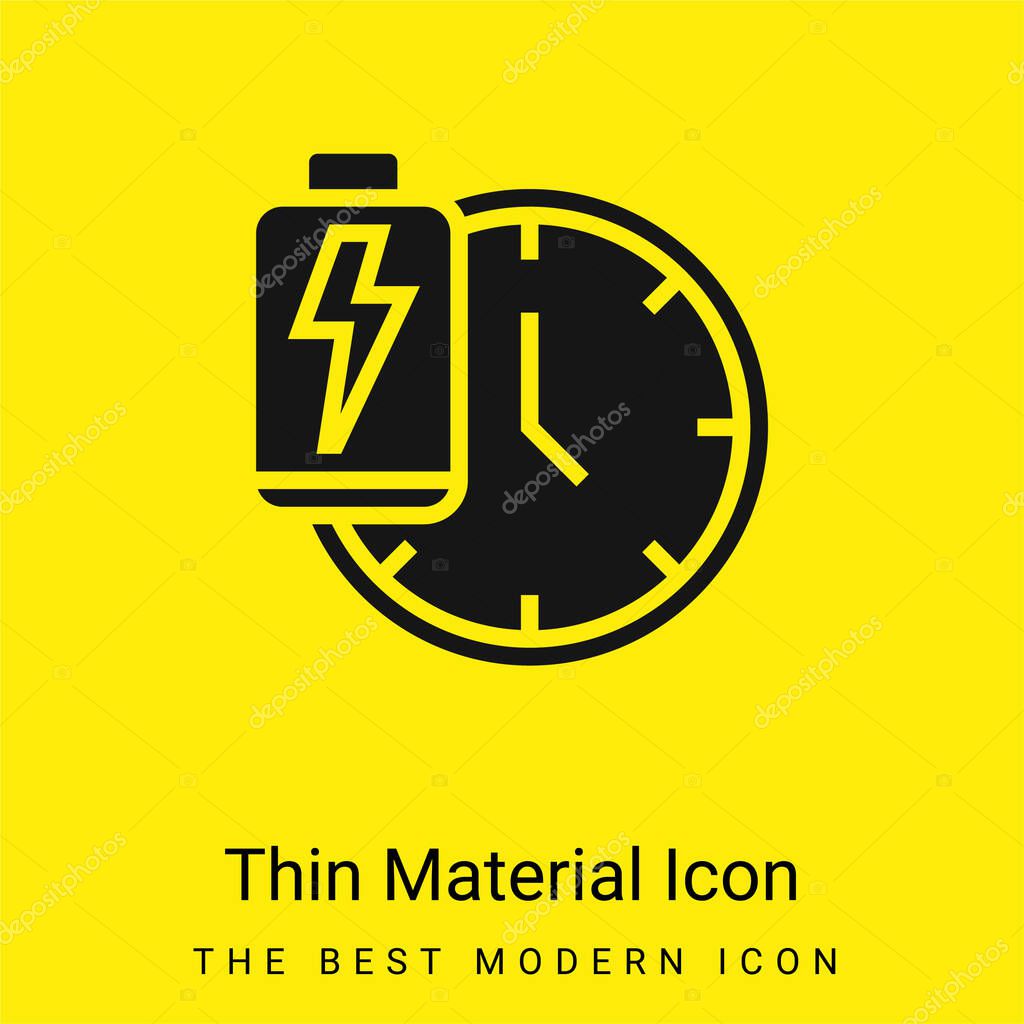 Battery minimal bright yellow material icon