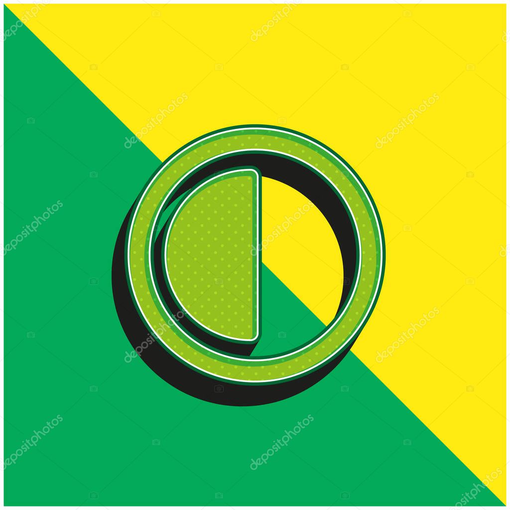 30 Minutes Green and yellow modern 3d vector icon logo