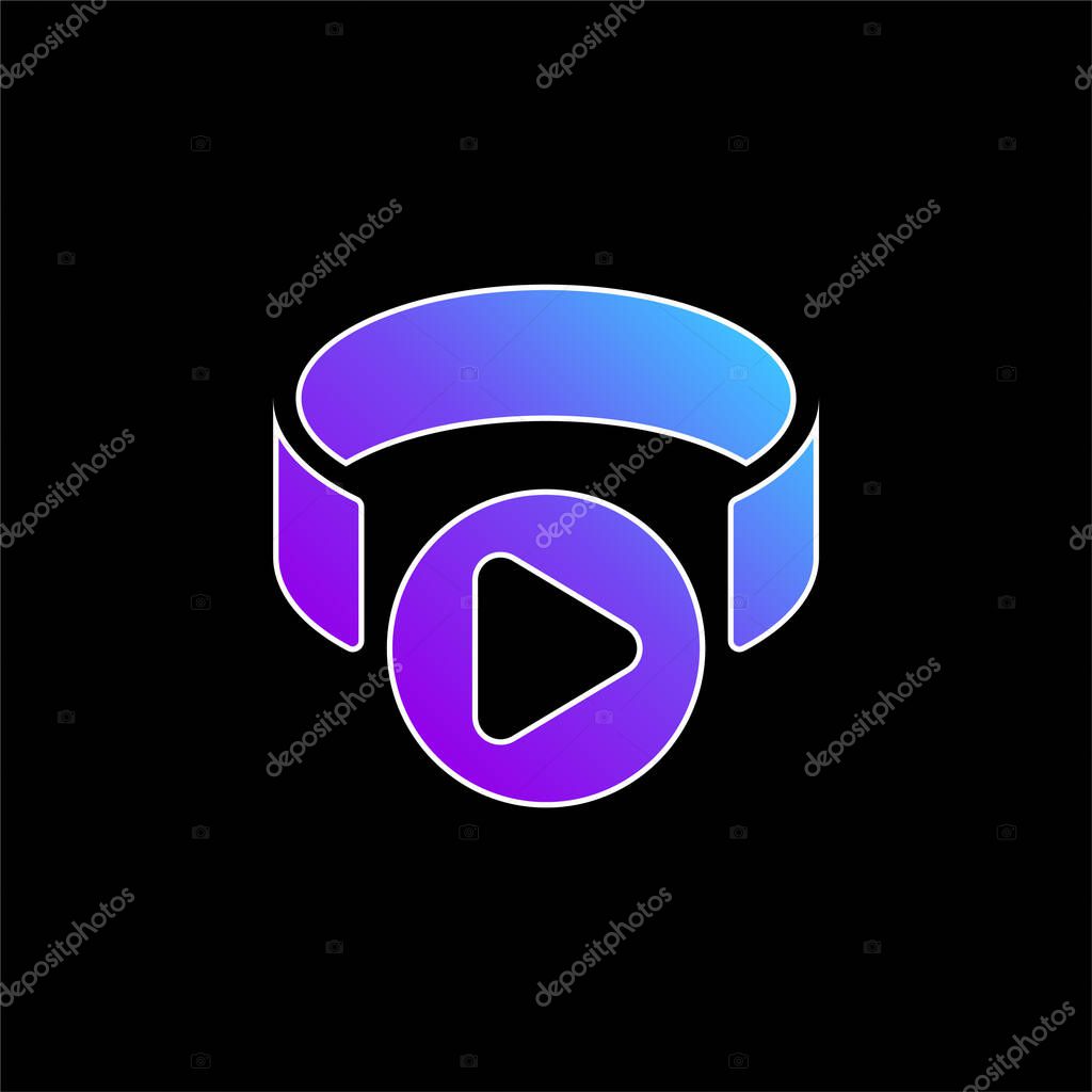 3d Viewer blue gradient vector icon