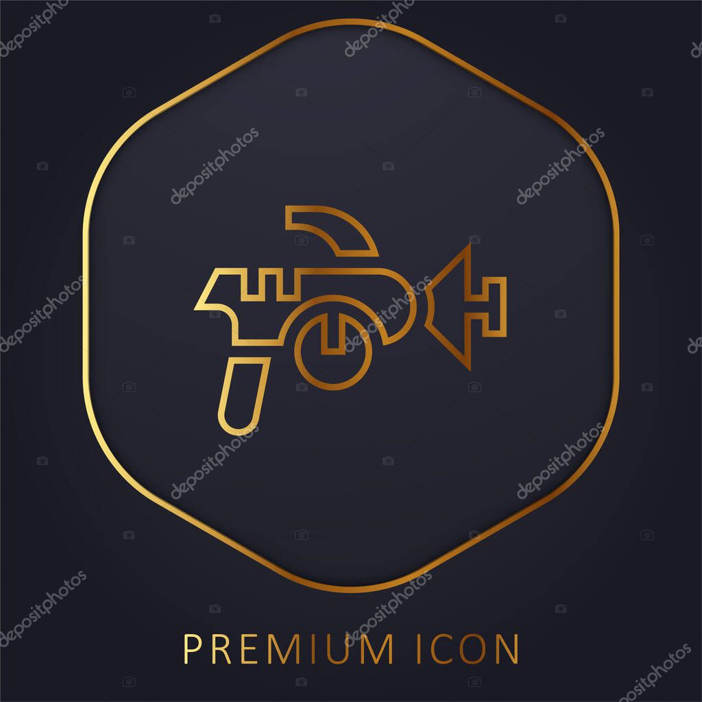 Blaster golden line premium logo or icon