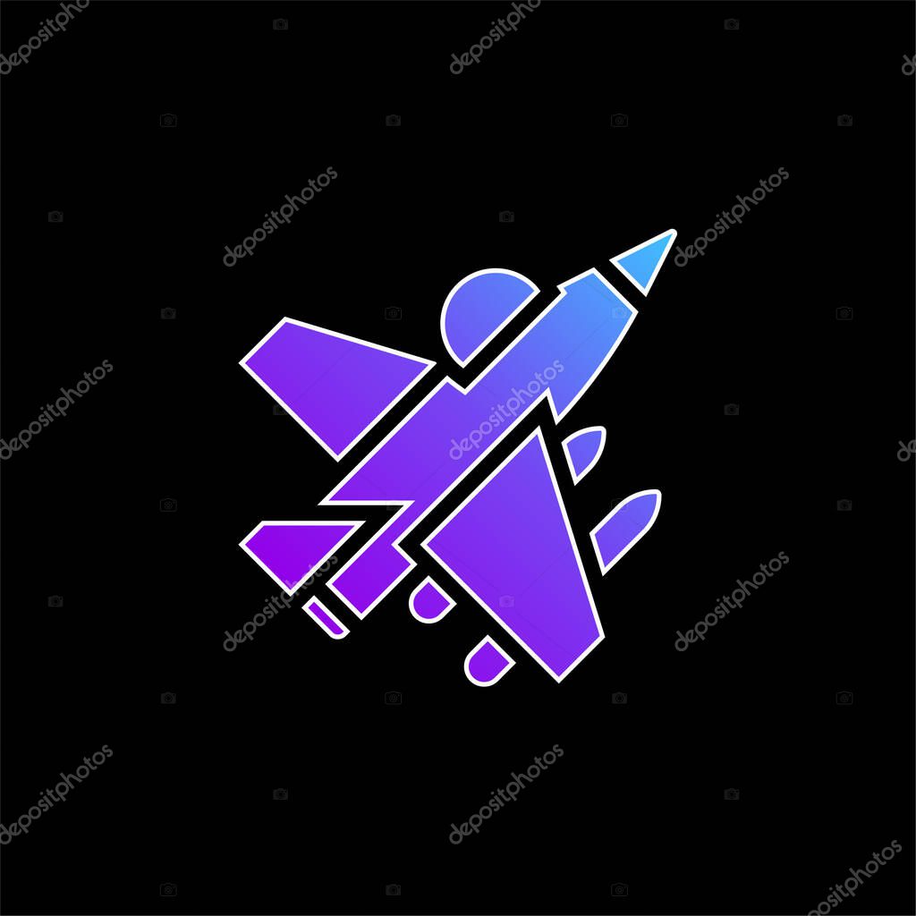 Aircraft blue gradient vector icon