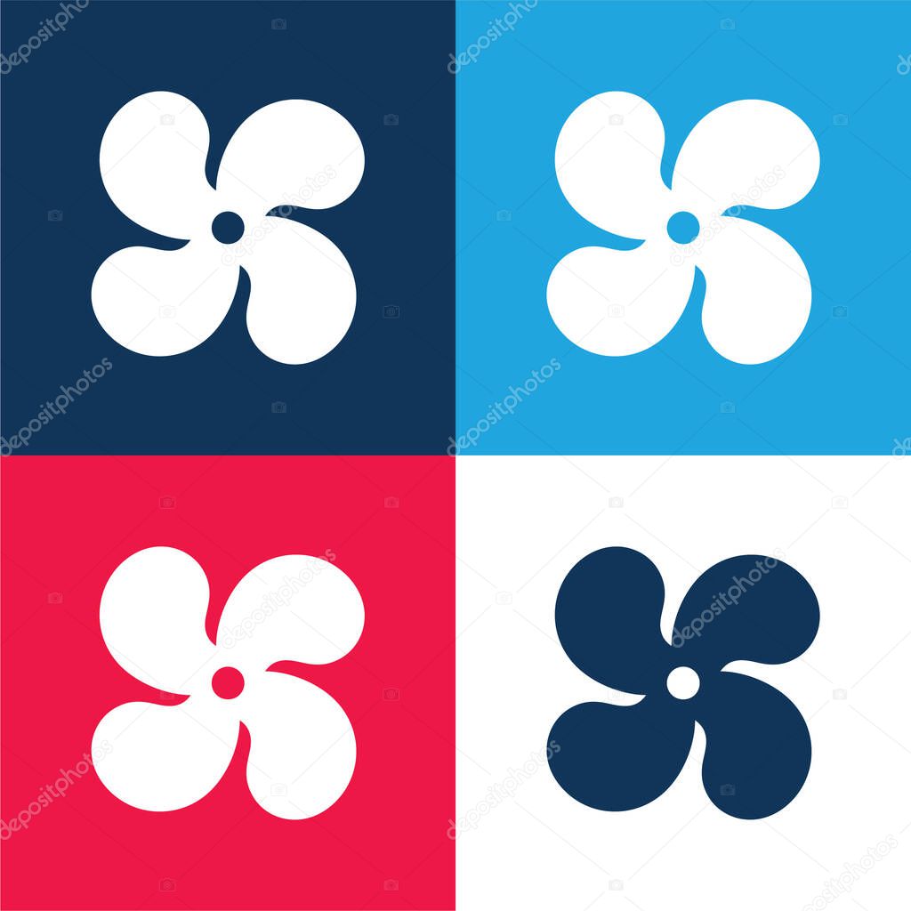 AC blue and red four color minimal icon set