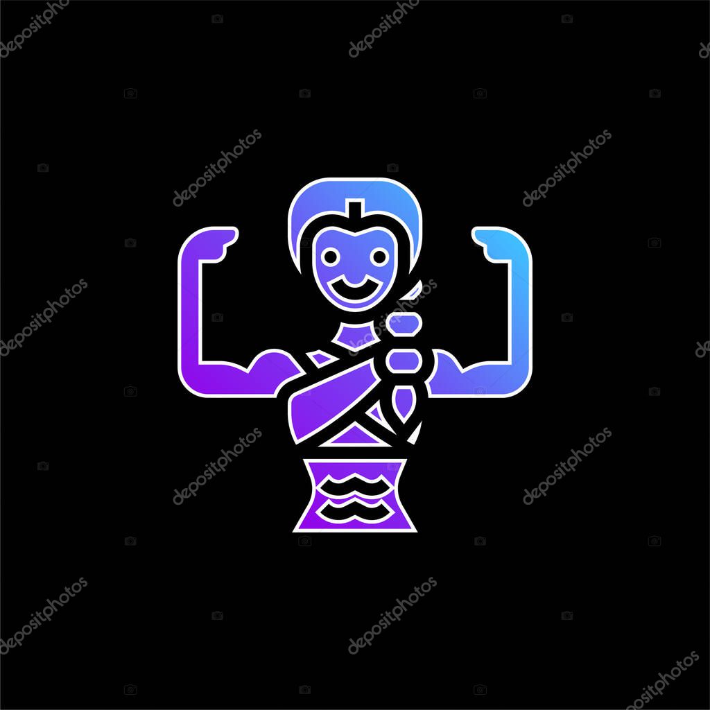 Bodybuilding blue gradient vector icon