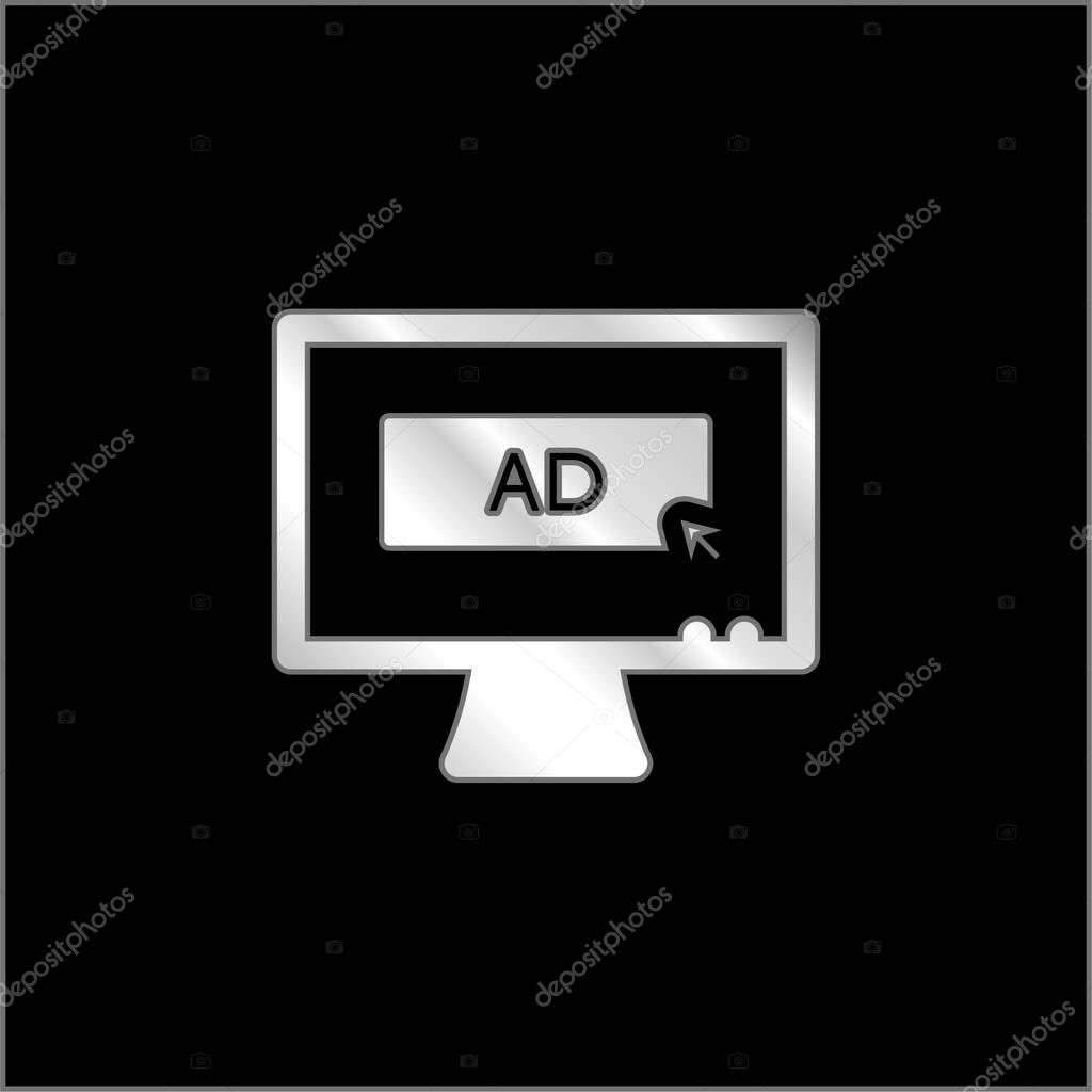 AD Media silver plated metallic icon