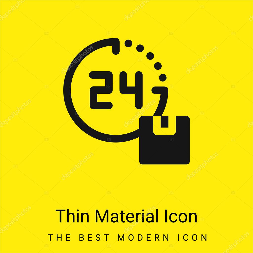 24 Hours Delivery minimal bright yellow material icon