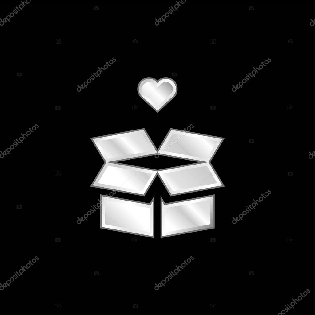 Box silver plated metallic icon