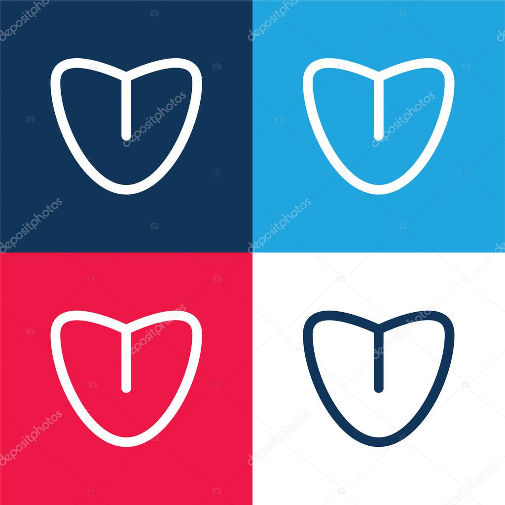 Body Organ Variant With Line blue and red four color minimal icon set