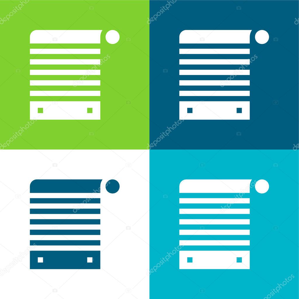 Blind Flat four color minimal icon set