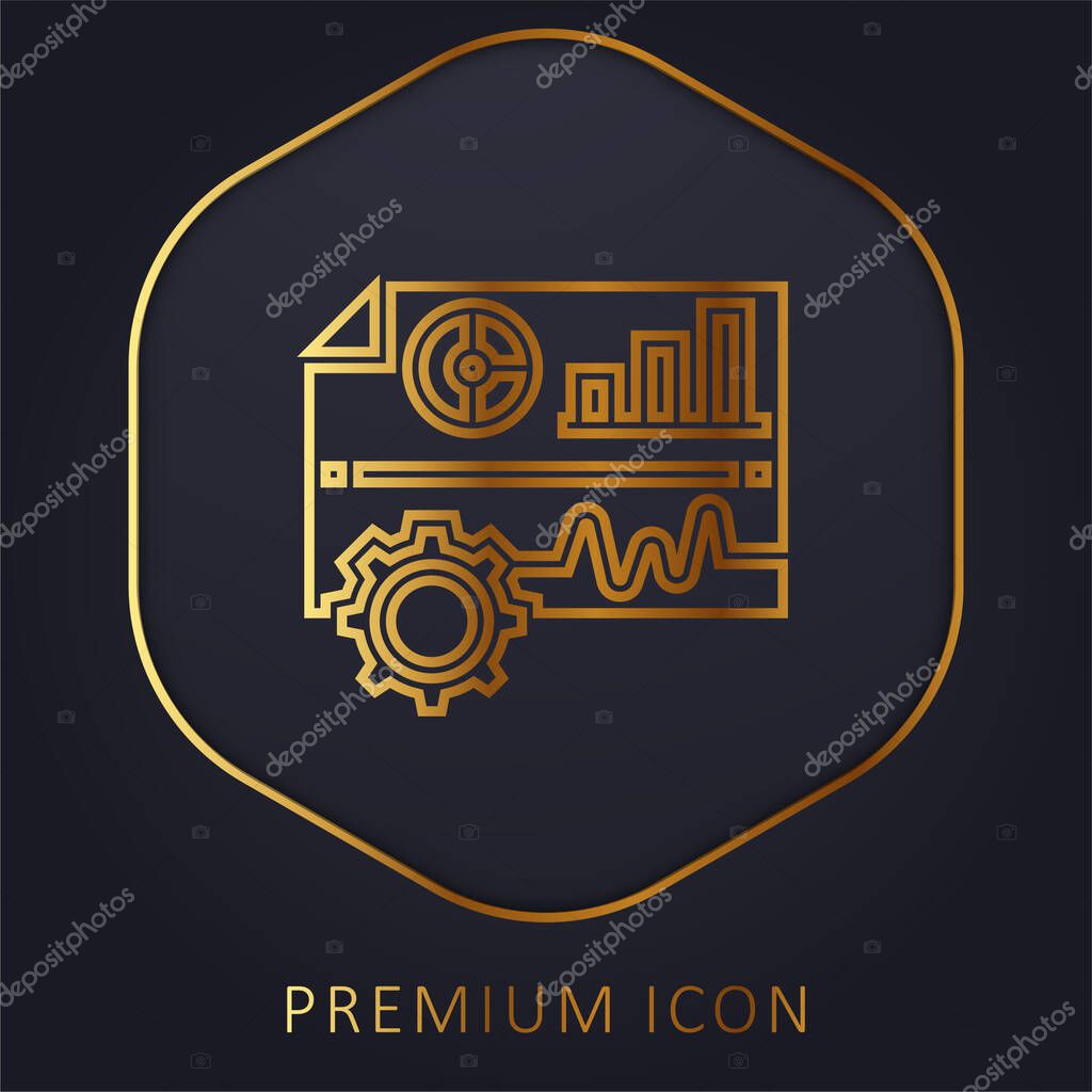 Analysis golden line premium logo or icon