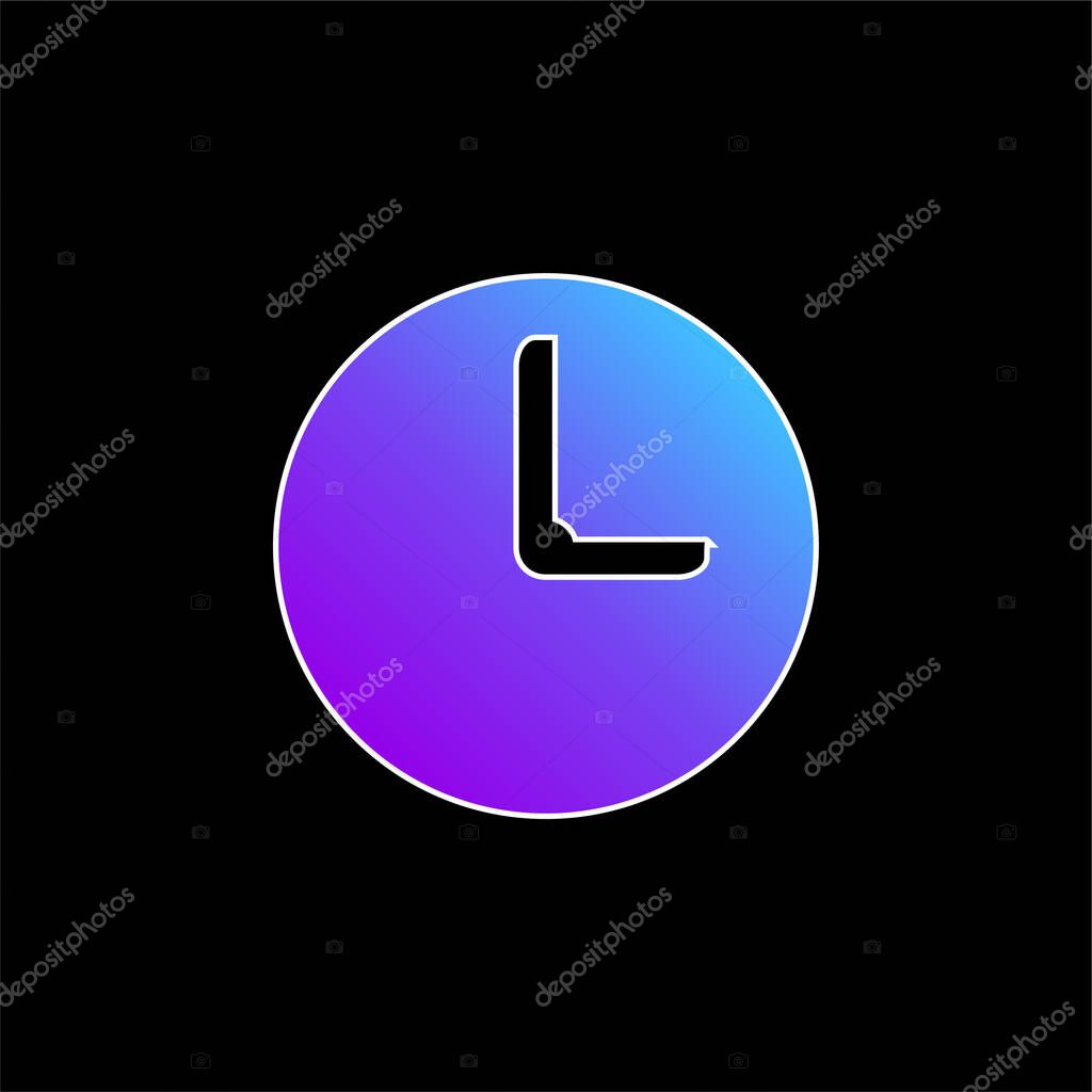 Black Wall Clock blue gradient vector icon