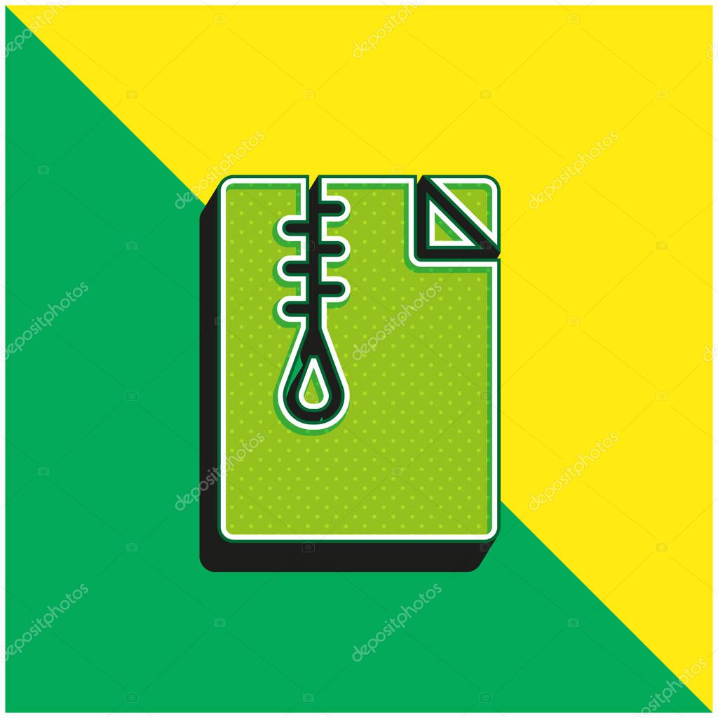 Archive Green and yellow modern 3d vector icon logo