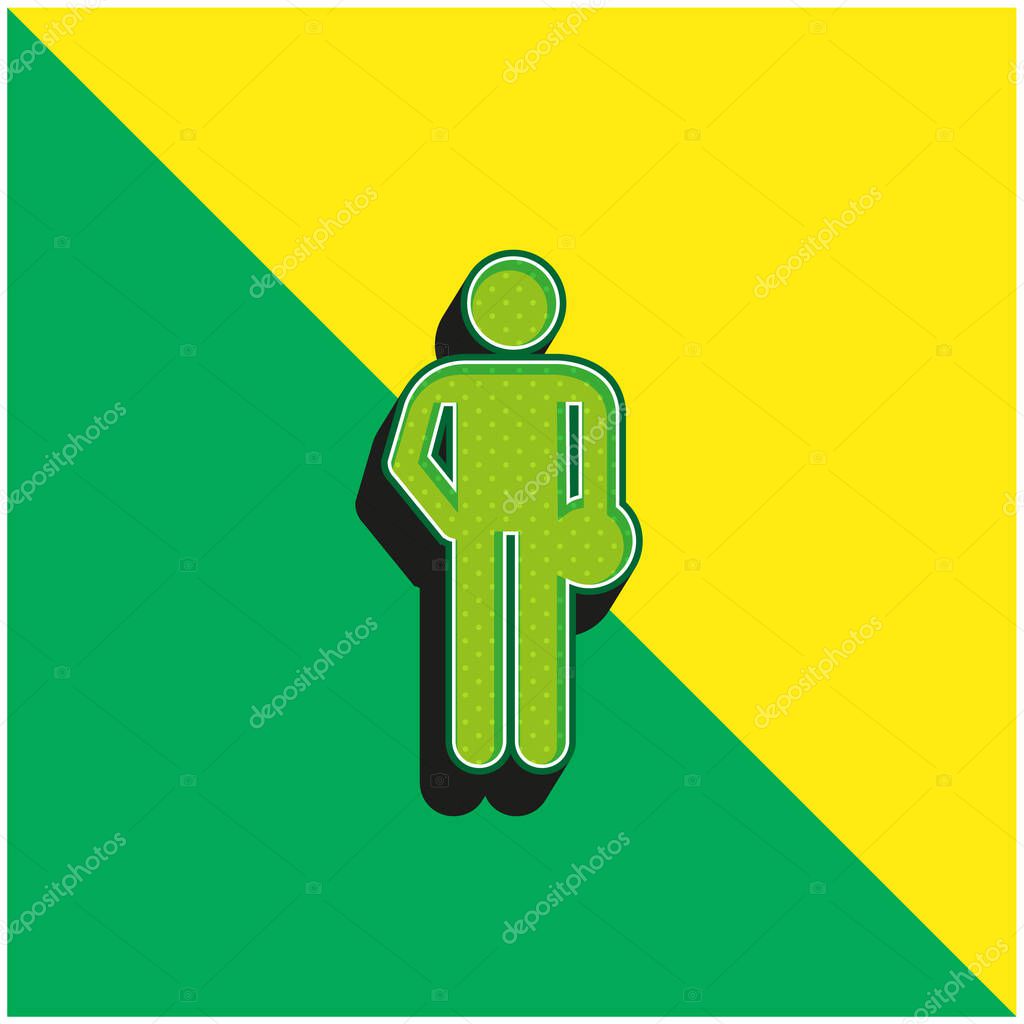 Bowling Silhouette Green and yellow modern 3d vector icon logo