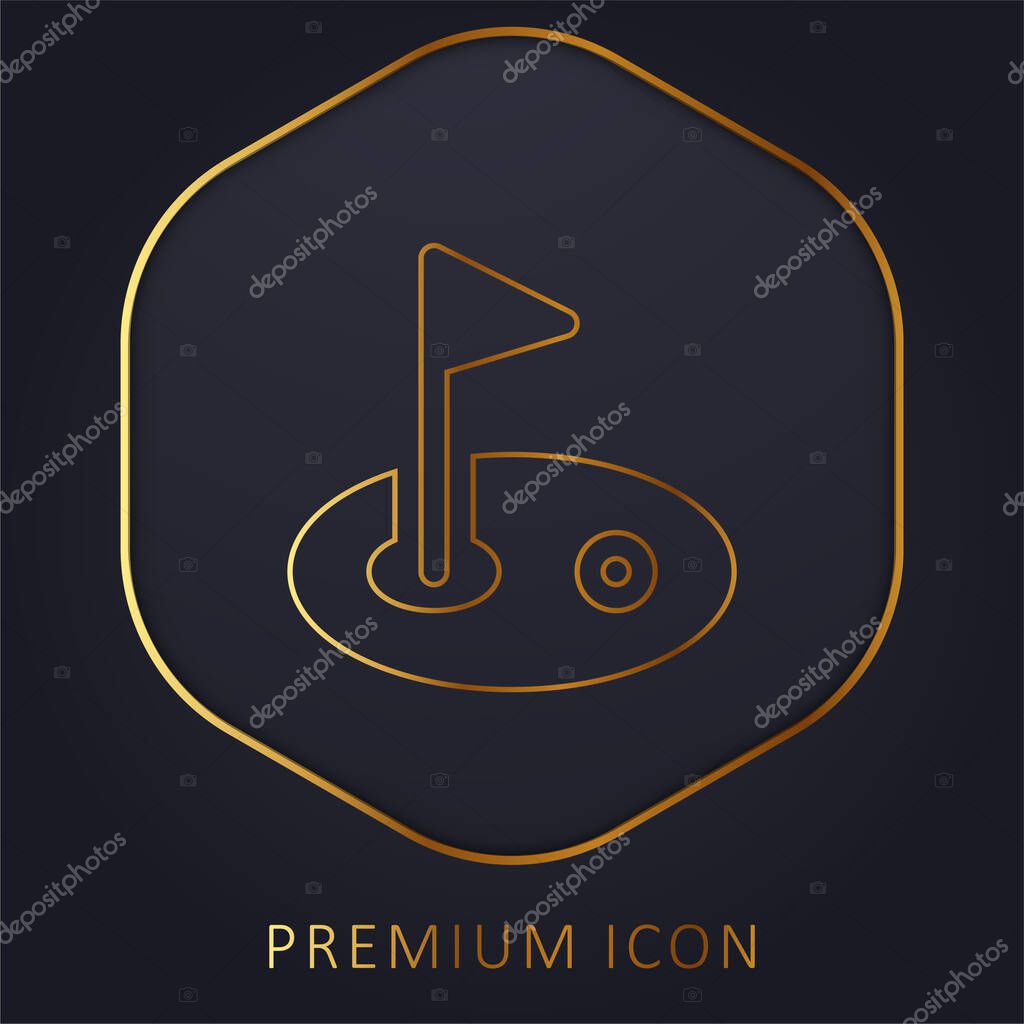 Birdie golden line premium logo or icon