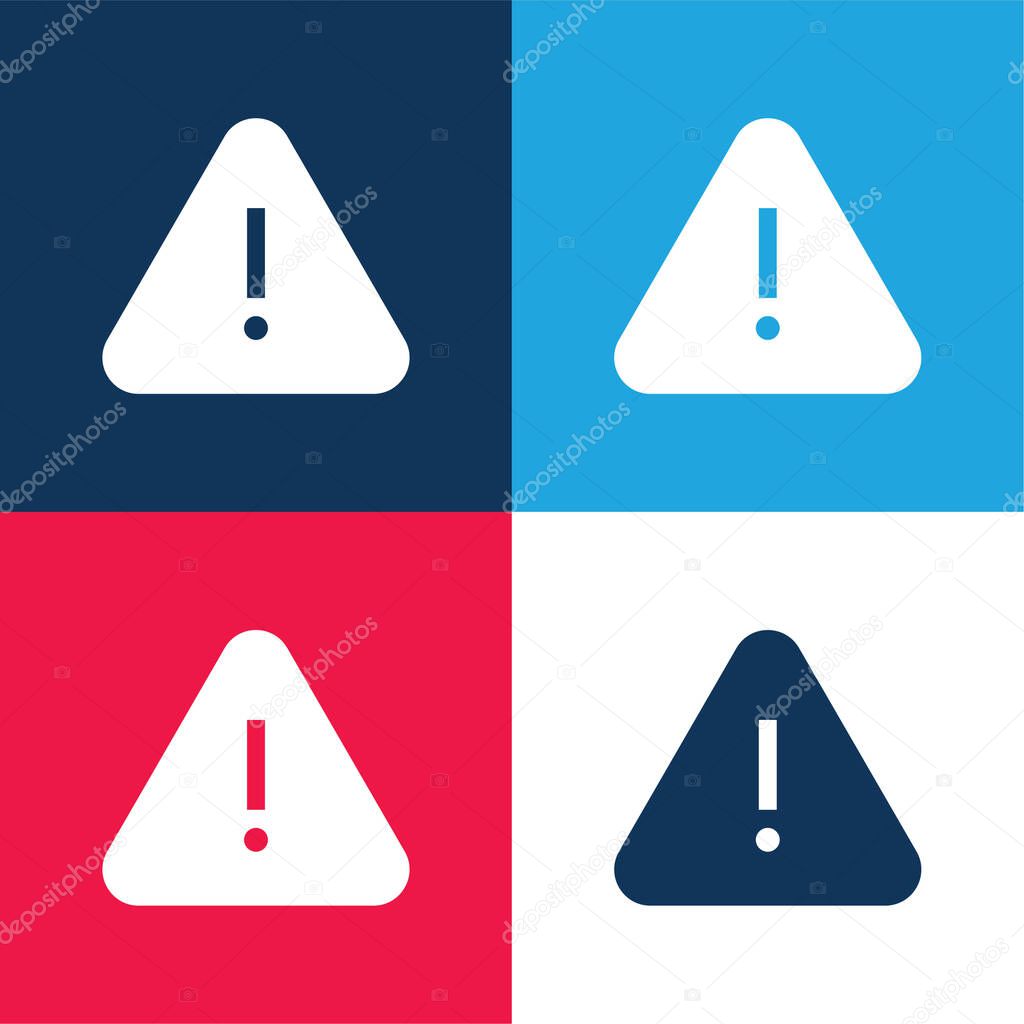 Alert blue and red four color minimal icon set