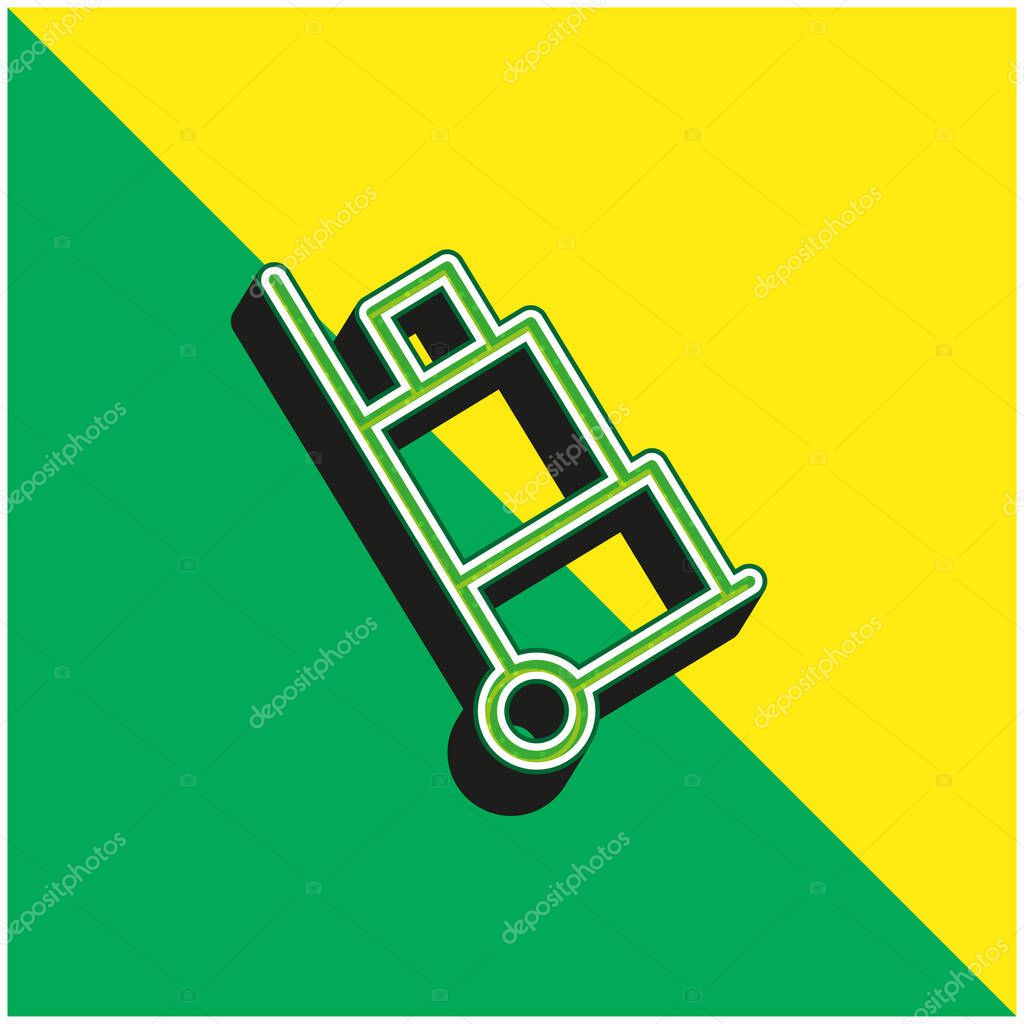 Baggage Green and yellow modern 3d vector icon logo