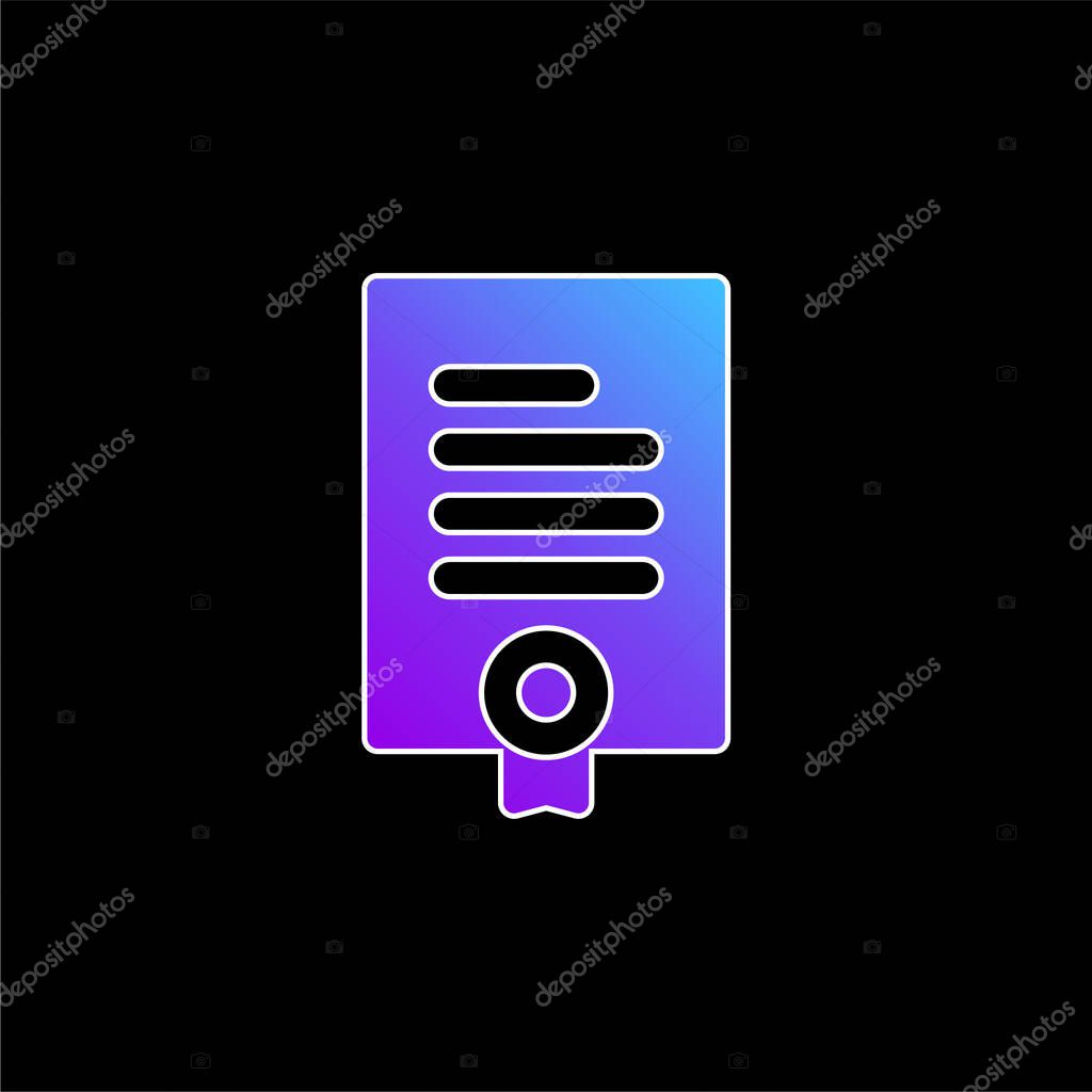 Agreement blue gradient vector icon