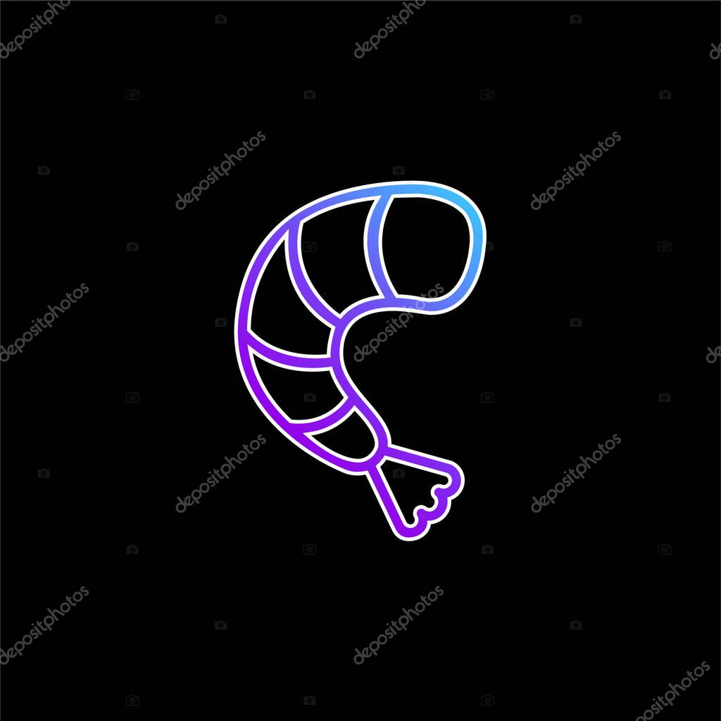 Big Shrimp blue gradient vector icon