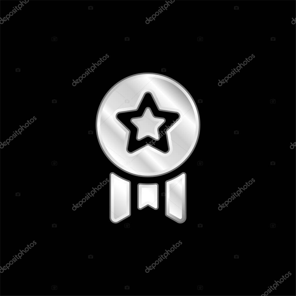 Award silver plated metallic icon