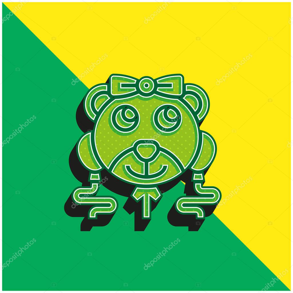 Balloons Green and yellow modern 3d vector icon logo