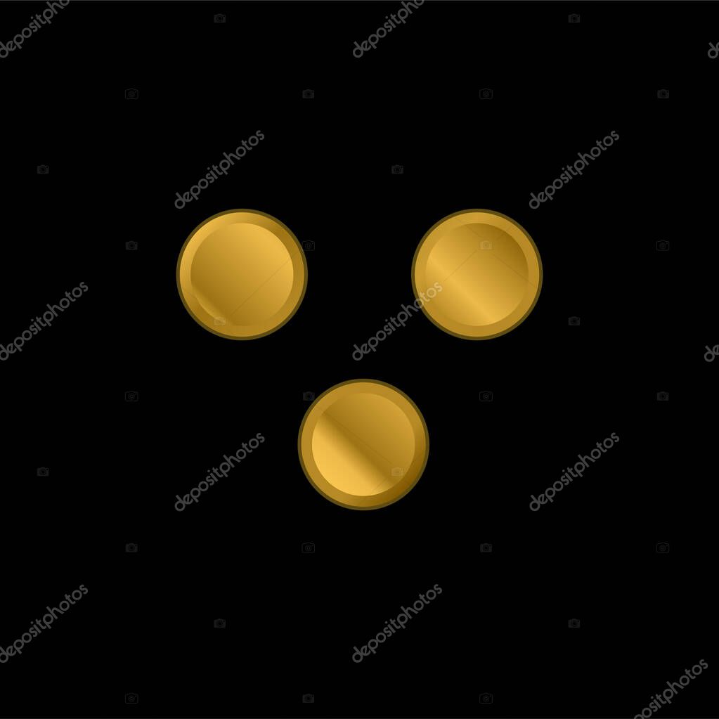 Because Mathematical Symbol gold plated metalic icon or logo vector