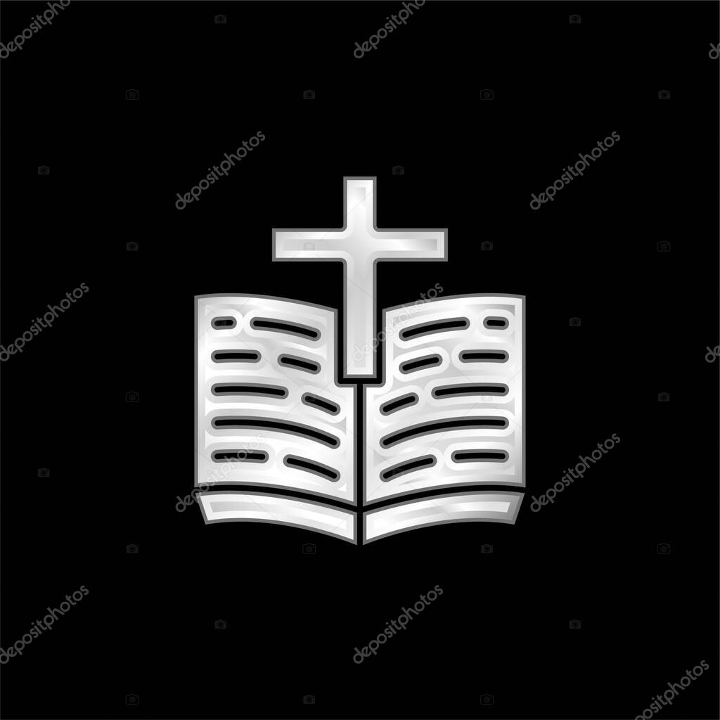 Bible silver plated metallic icon