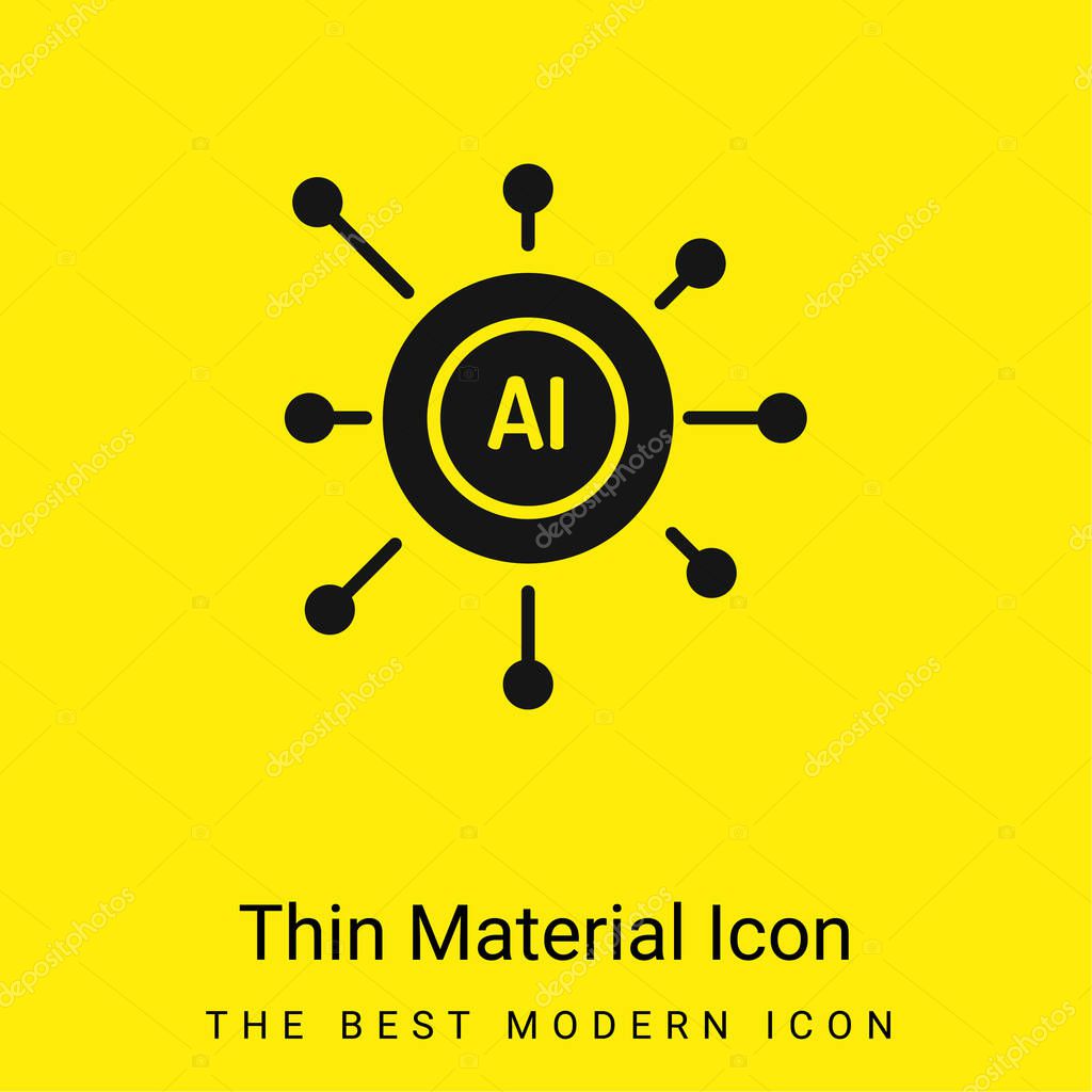 Artificial Intelligence minimal bright yellow material icon