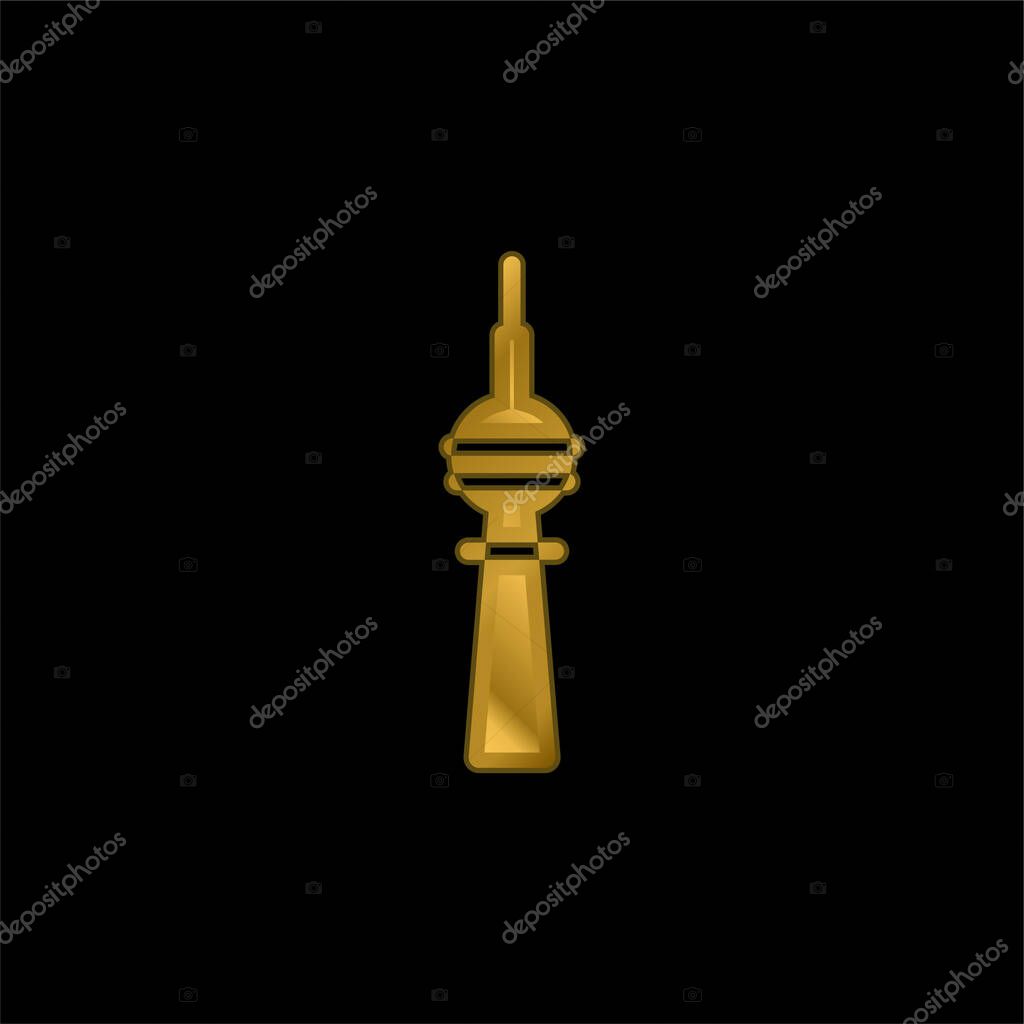 Berlin gold plated metalic icon or logo vector