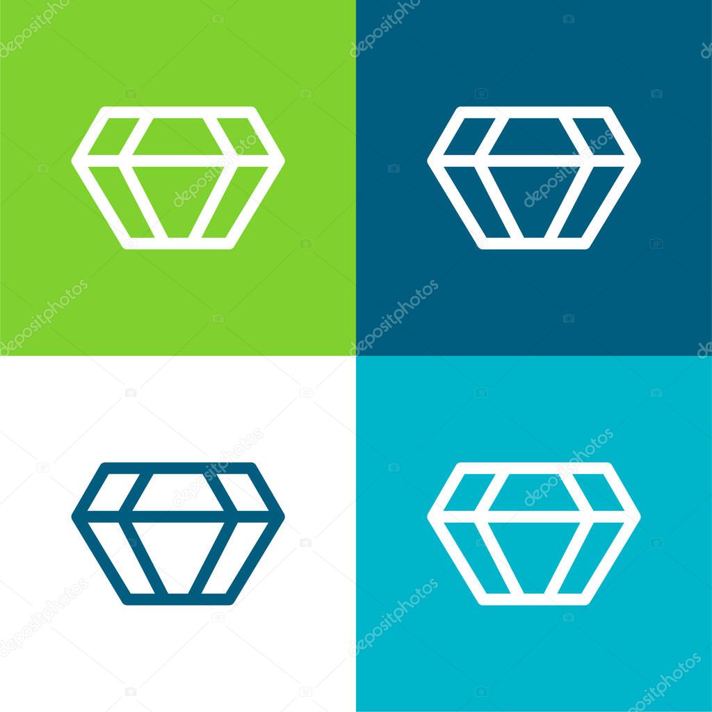 Big Diamond Flat four color minimal icon set