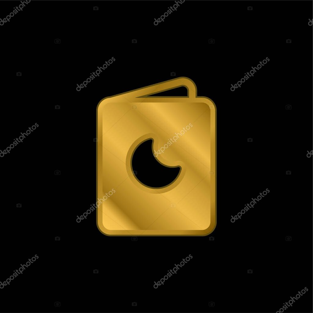 Baby Book gold plated metalic icon or logo vector