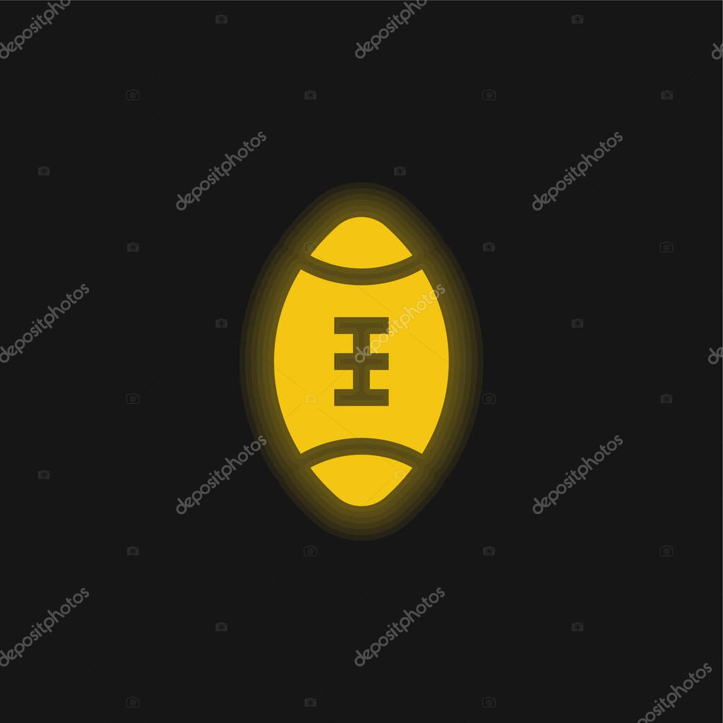 Ball yellow glowing neon icon