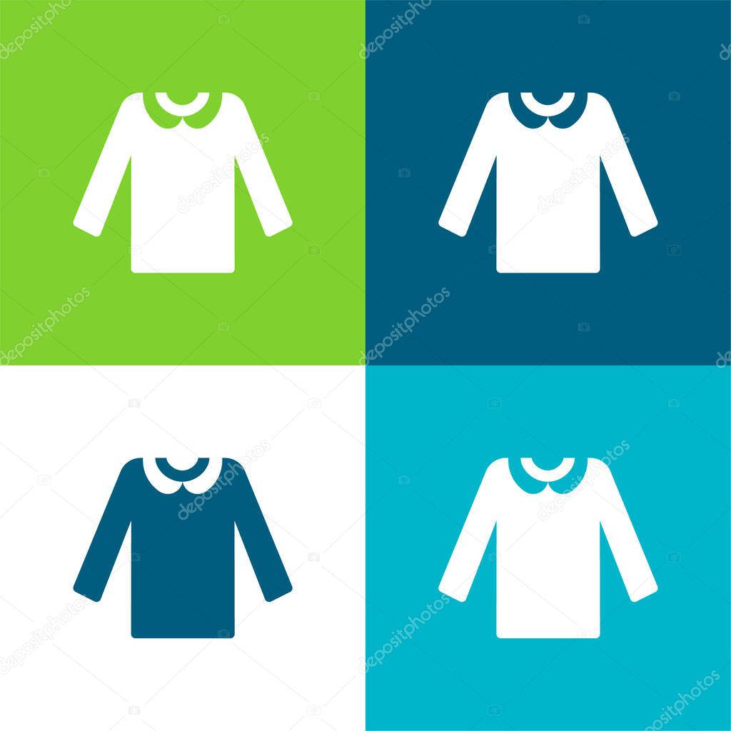Blouse Flat four color minimal icon set