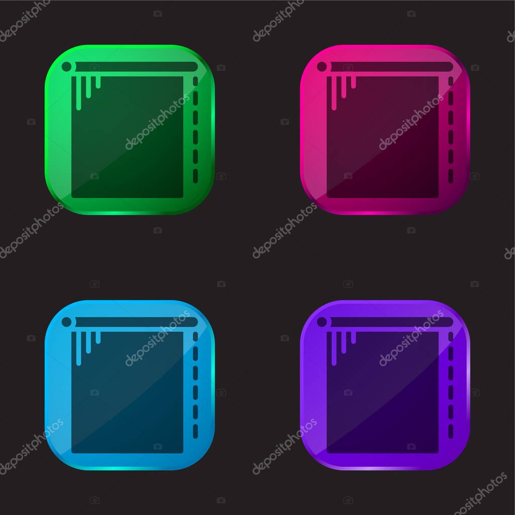 Blind four color glass button icon