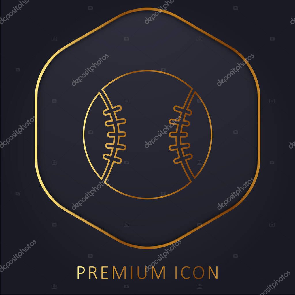 Baseball golden line premium logo or icon