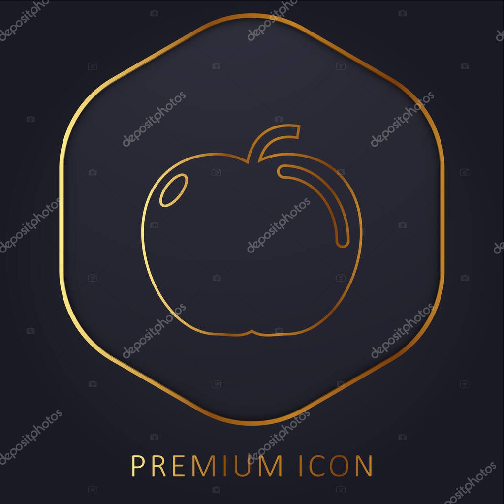 Apple golden line premium logo or icon