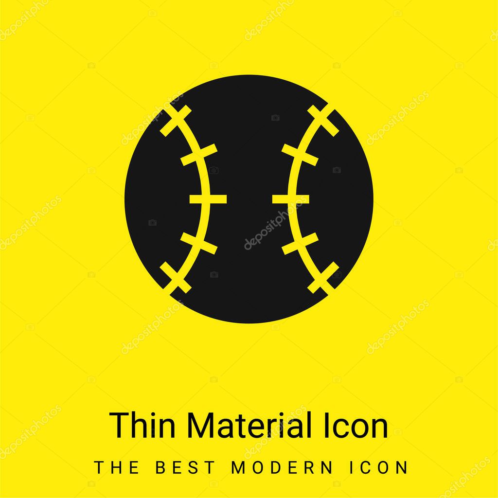 Baseball Ball minimal bright yellow material icon