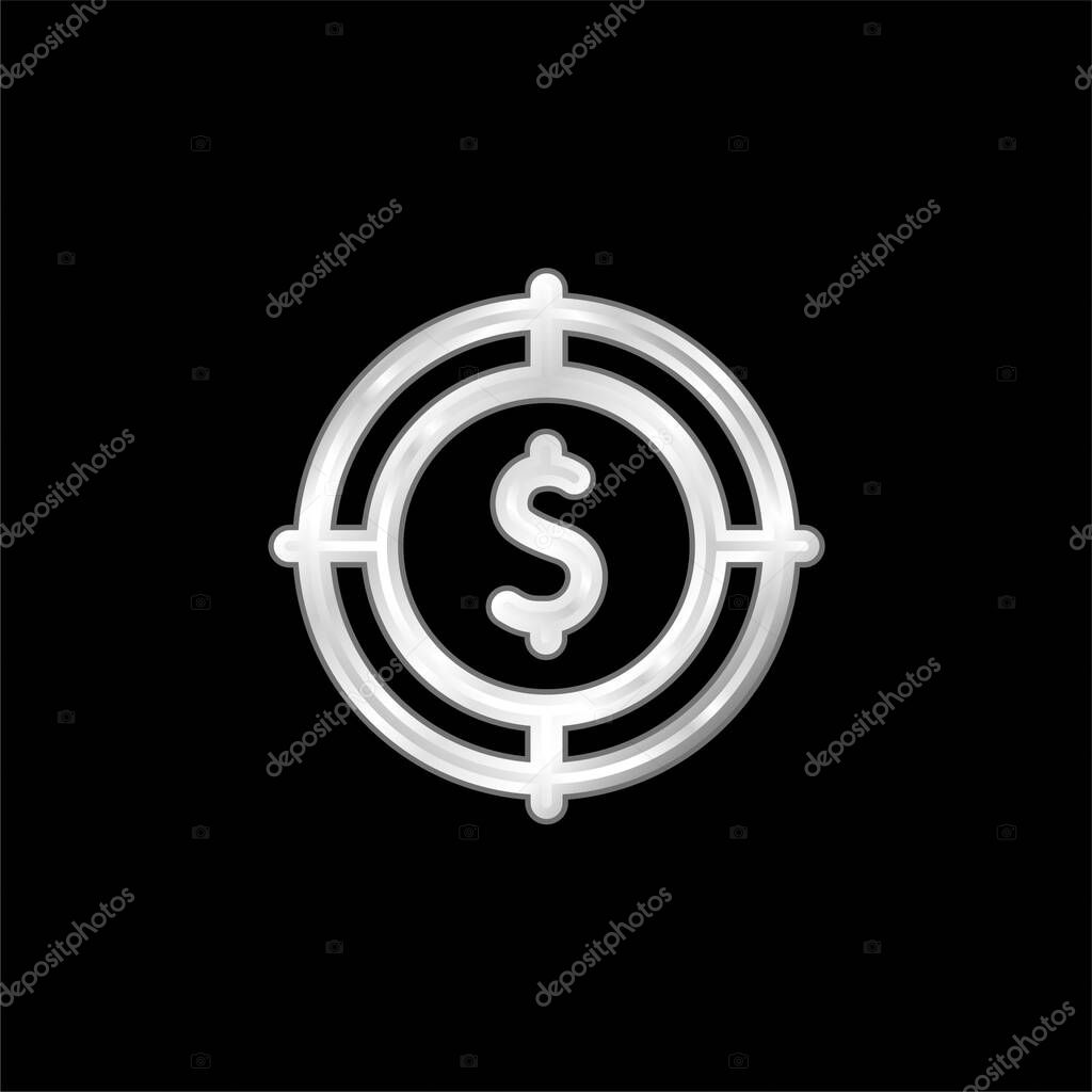 Aim silver plated metallic icon