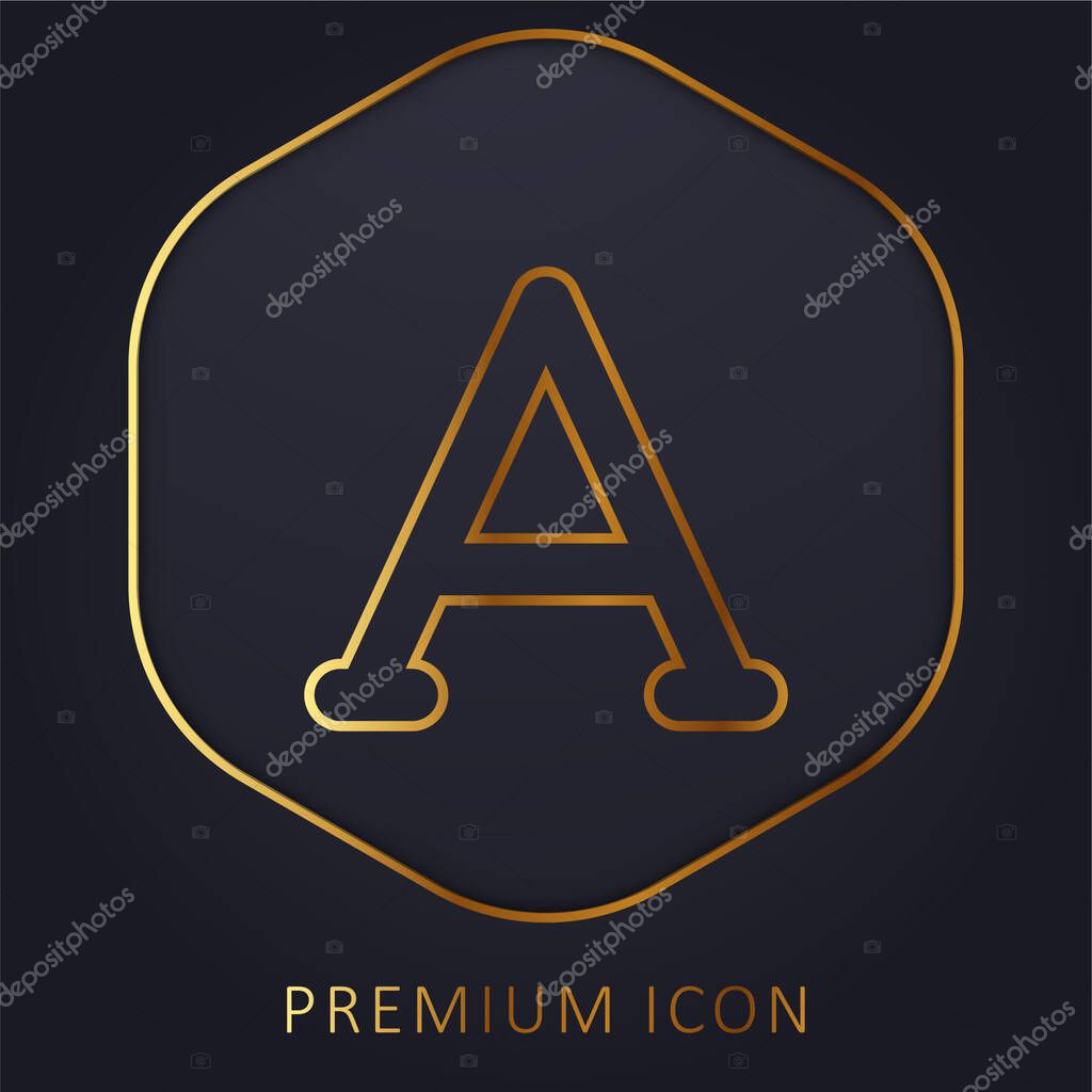 Alpha golden line premium logo or icon