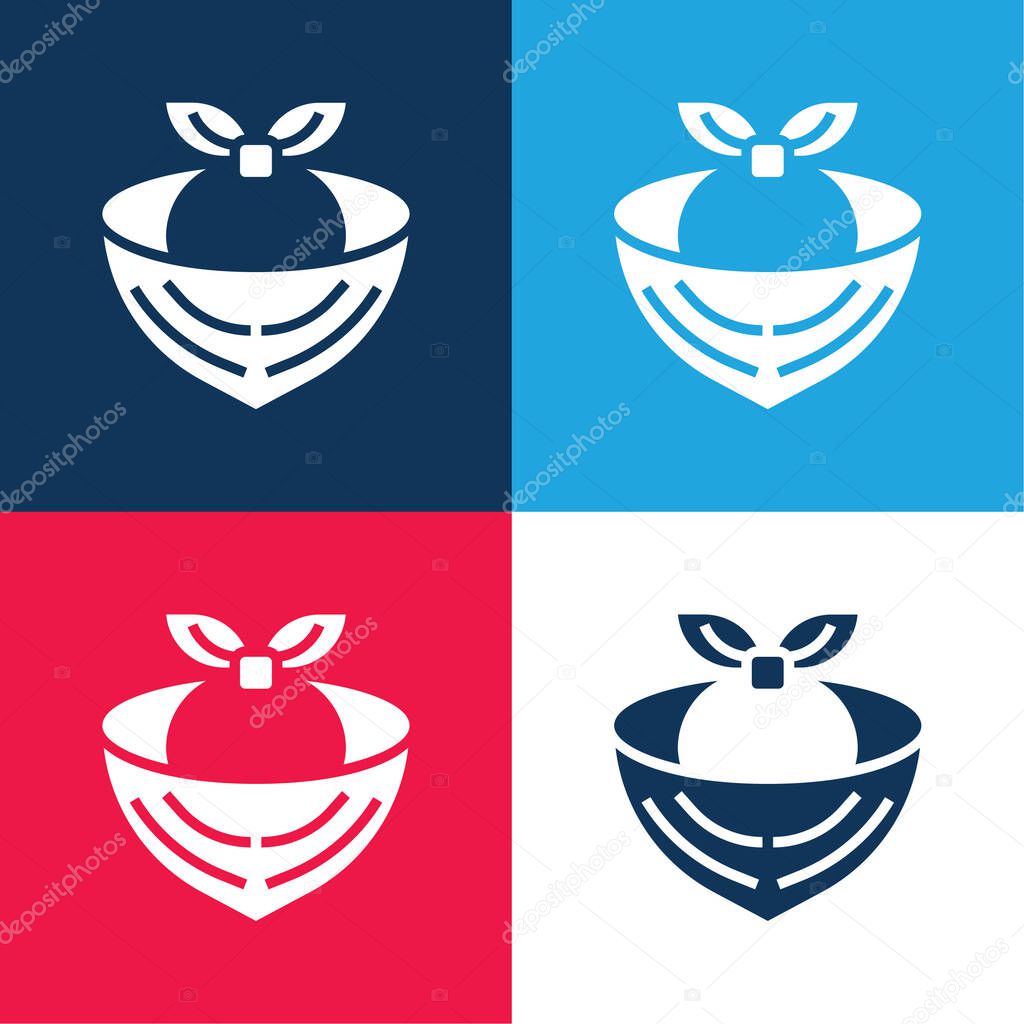 Bandana blue and red four color minimal icon set