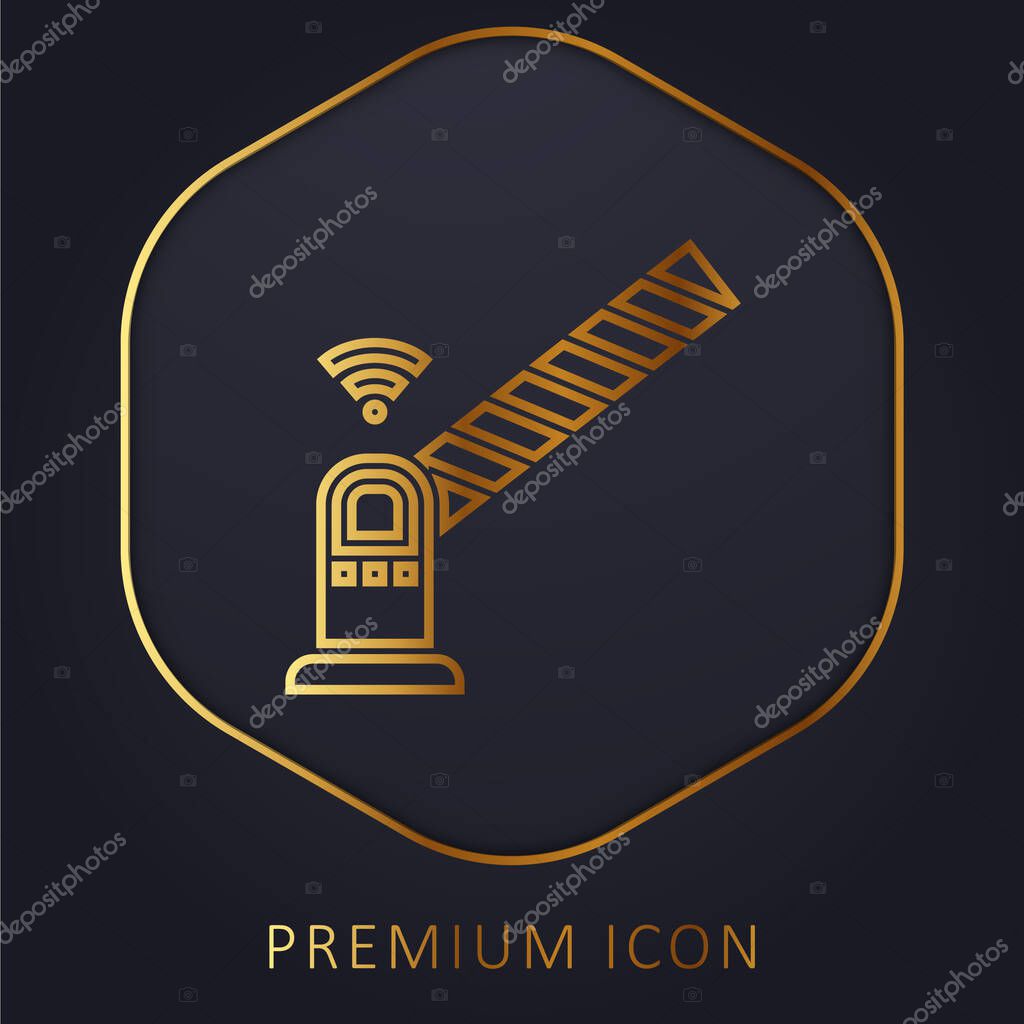 Barrier golden line premium logo or icon