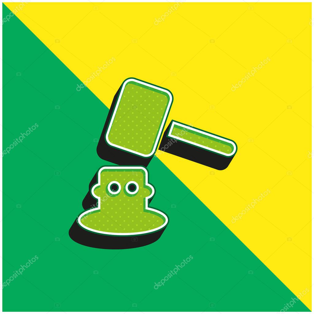 Amusement Park Green and yellow modern 3d vector icon logo