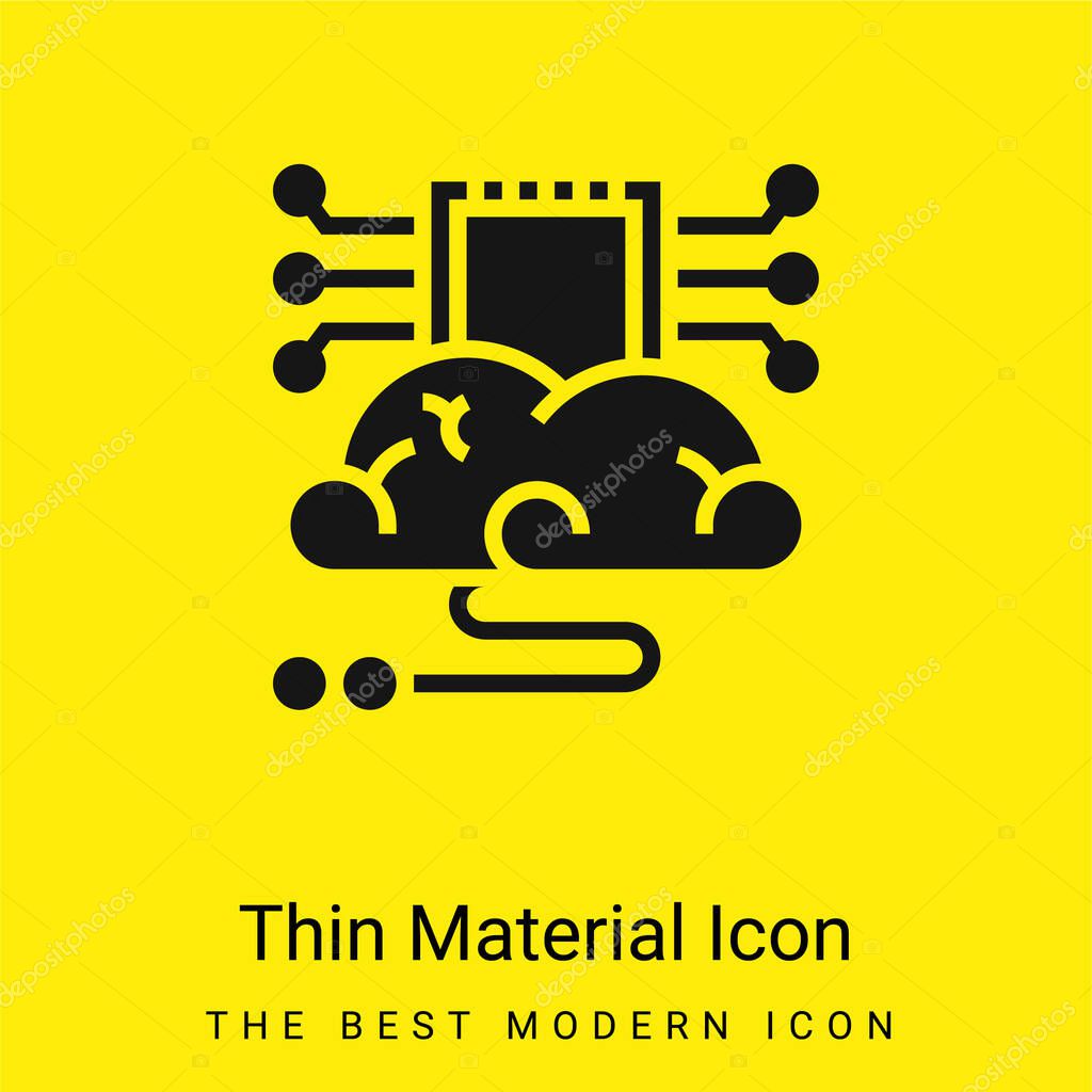 Brain minimal bright yellow material icon