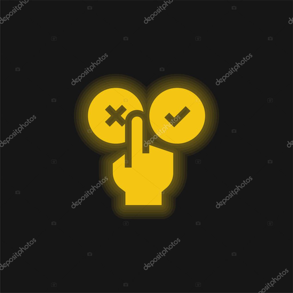 Bad Review yellow glowing neon icon