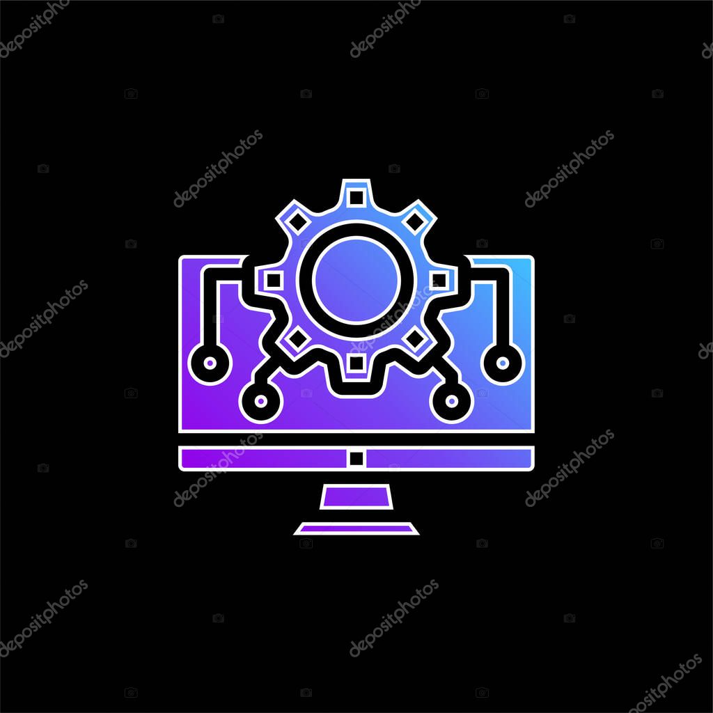 Algorithm blue gradient vector icon