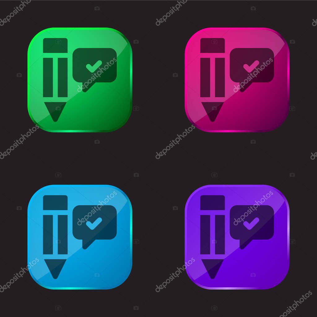 Agree four color glass button icon