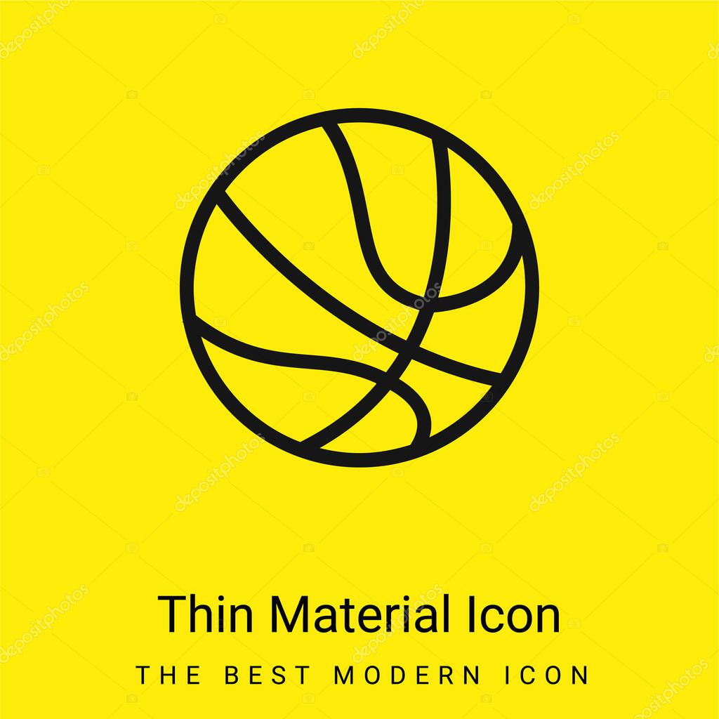 Basketball Ball Variant minimal bright yellow material icon