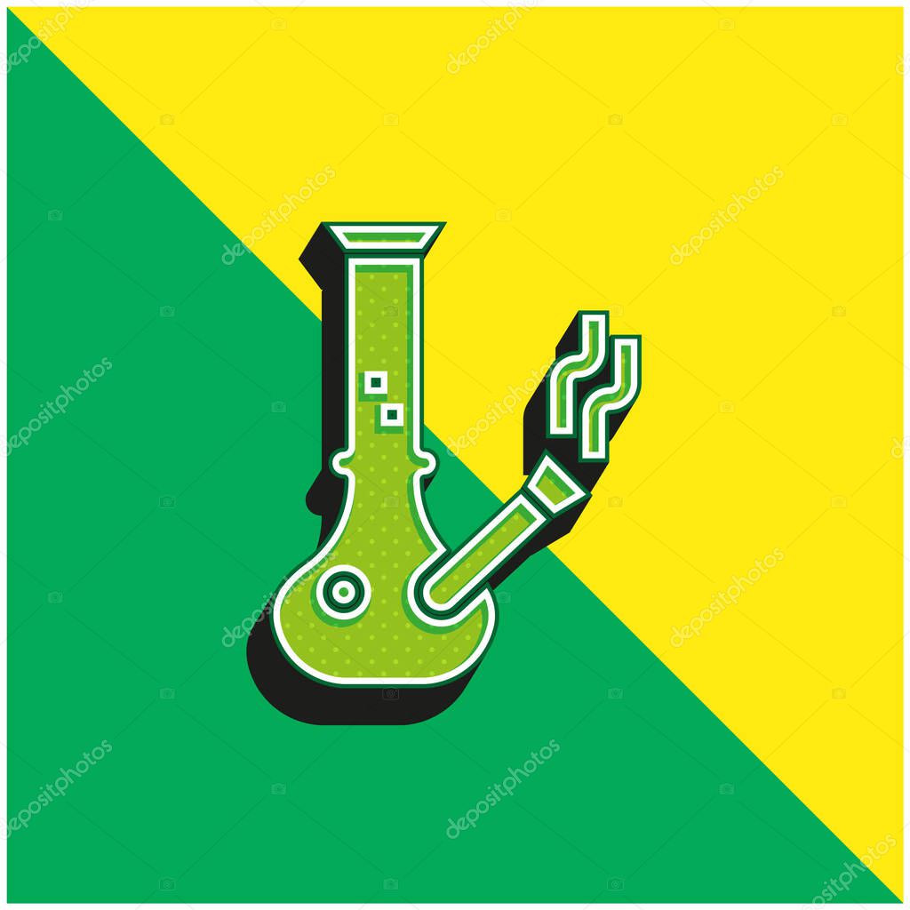 Bong Green and yellow modern 3d vector icon logo